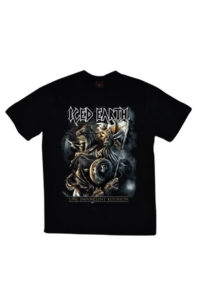 fame-stoned  Iced Earth Baskılı T-shirt