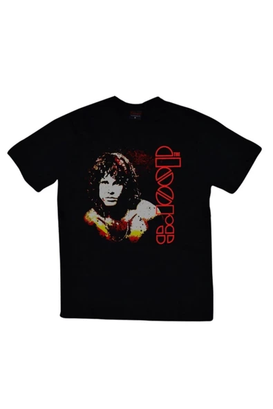 fame-stoned  The Doors Baskılı Unisex %100 Pamuk Siyah T-shirt ürün görseli