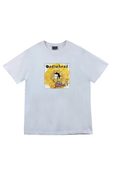 fame-stoned Radiohead Baskılı Unisex %100 Pamuk Beyaz T-shirt ürün görseli