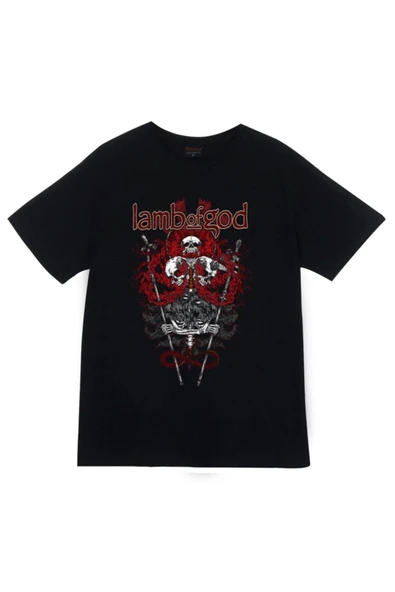 fame-stoned Lamb Of God Unisex Siyah Baskılı T-shirt ürün görseli