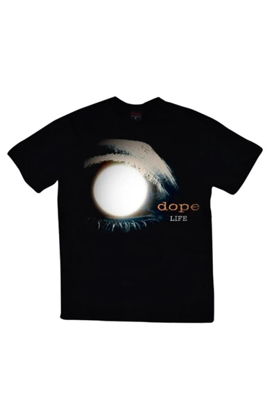fame-stoned  Erkek Siyah Dope The Band Baskılı T-shirt