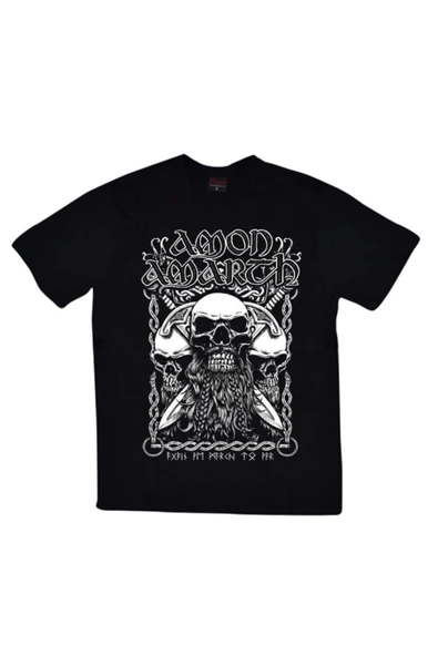 fame-stoned  Amon Amarth Baskılı Unisex %100 Pamuk Siyah T-shirt ürün görseli