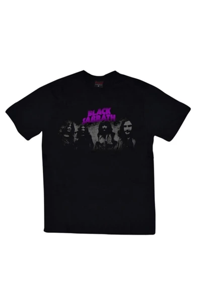 fame-stoned  Black Sabbath Baskılı Unisex %100 Pamuk Siyah T-shirt - 1