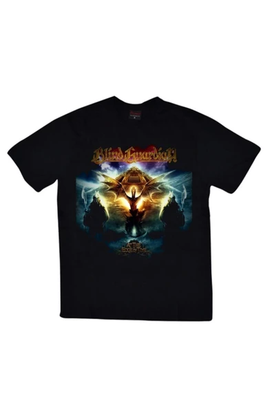 fame-stoned  Unisex Siyah Blind Guardian Baskılı T-Shirt ürün görseli