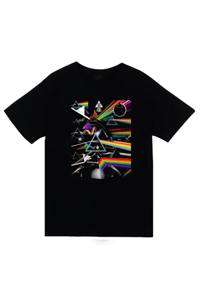 fame-stoned  Pink Floyd Baskılı Unisex %100 Pamuk Siyah T-shirt ürün görseli