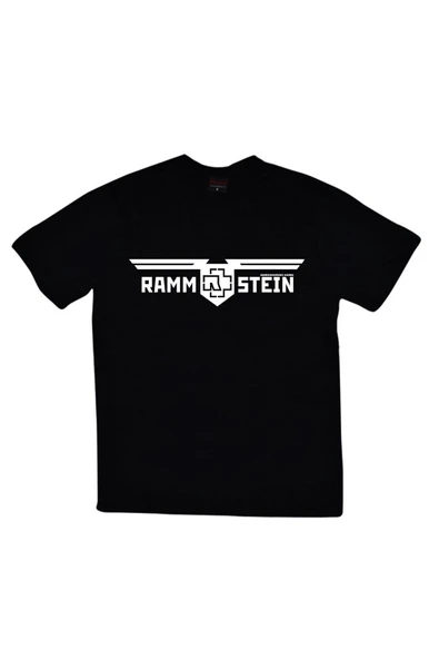 fame-stoned  Rammstein Baskılı Unisex %100 Pamuk Siyah T-shirt ürün görseli