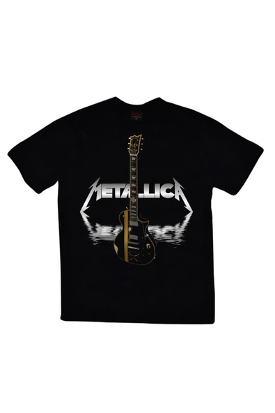 fame-stoned  Metallica Baskılı Unisex %100 Pamuk Siyah T-shirt ürün görseli