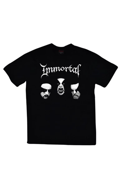 fame-stoned  Immortal Baskılı Unisex %100 Pamuk Siyah T-shirt - 1
