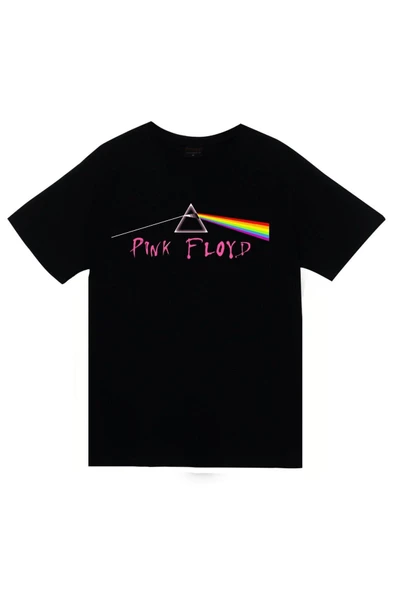 fame-stoned  Pink Floyd Baskılı Unisex %100 Pamuk Siyah T-shirt ürün görseli 1
