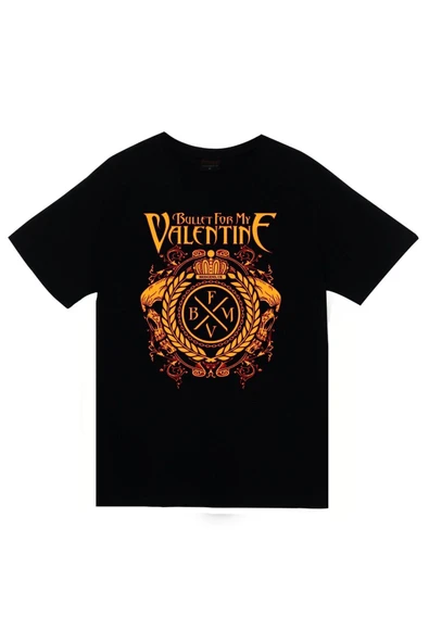 fame-stoned  Bullet For My Valentine Baskılı Unisex %100 Pamuk Siyah T-shirt