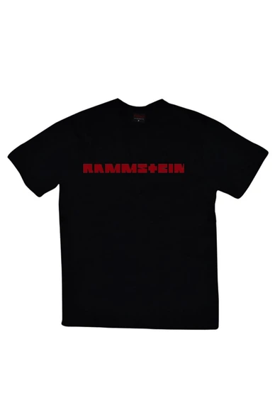 fame-stoned  Rammstein Baskılı Unisex %100 Pamuk Siyah T-shirt ürün görseli