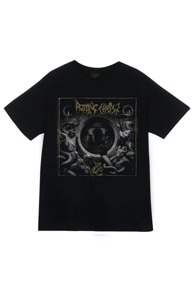 fame-stoned  Rotting Christ Baskılı Unisex %100 Pamuk Siyah T-shirt