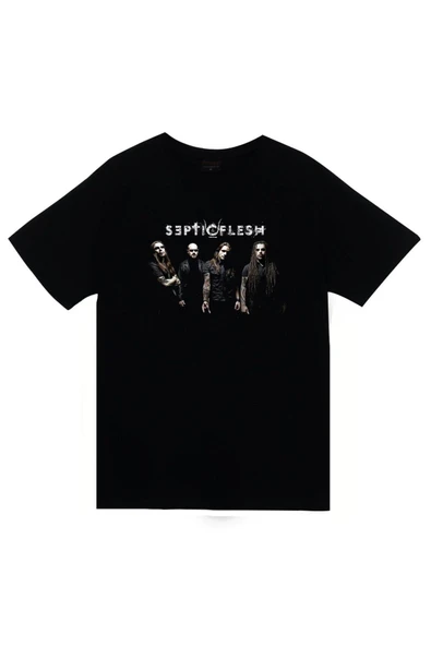 fame-stoned  Septicflesh Baskılı Unisex %100 Pamuk Siyah T-shirt