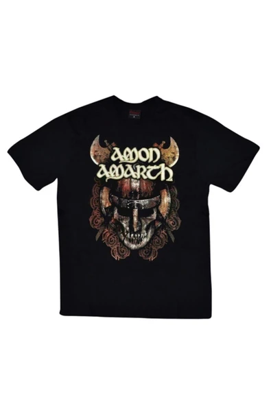 fame-stoned  Amon Amarth Baskılı Unisex %100 Pamuk Siyah T-shirt ürün görseli