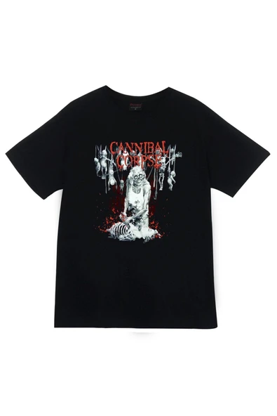 fame-stoned Cannibal Corpse Baskılı Unisex %100 Pamuk Siyah T-shirt ürün görseli