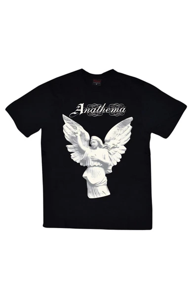 fame-stoned  Anathema Baskılı Unisex %100 Pamuk Siyah T-shirt ürün görseli 1