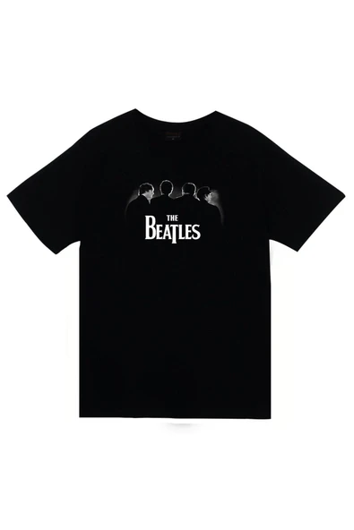 fame-stoned The Beatles Baskılı Unisex %100 Pamuk Siyah T-shirt ürün görseli