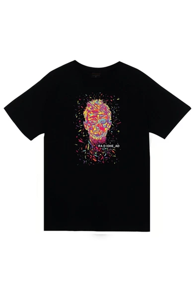 fame-stoned Radiohead Baskılı Unisex %100 Pamuk Siyah T-shirt ürün görseli