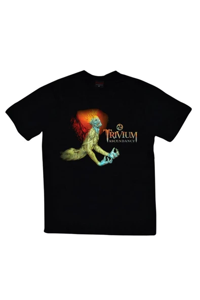 fame-stoned  Trivium Baskılı T-shirt - 1