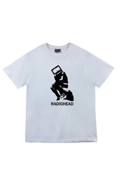 fame-stoned  Radiohead Baskılı Unisex Beyaz %100 Pamuk T-shirt ürün görseli