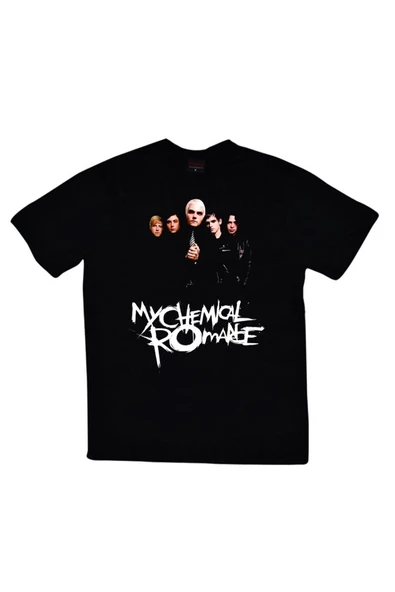 fame-stoned My Chemical Romance Baskılı Unisex %100 Pamuk Siyah T-shirt ürün görseli