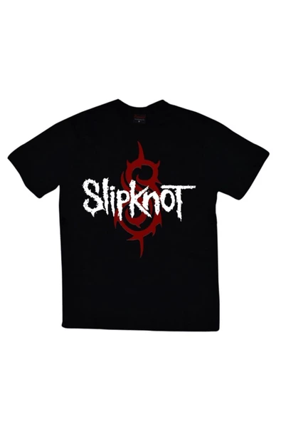 fame-stoned  Slipknot Baskılı Unisex %100 Pamuk Siyah T-shirt ürün görseli