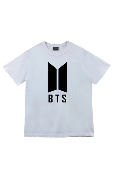 fame-stoned  Bts, K-pop Müzik Grubu Baskılı Unisex %100 Pamuk Beyaz T-shirt ürün görseli