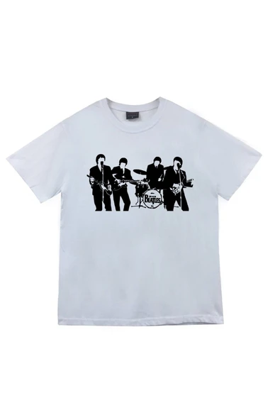 fame-stoned The Beatles Baskılı Unisex %100 Pamuk Beyaz T-shirt ürün görseli