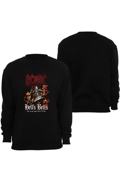 fame-stoned  Acdc Baskılı Unisex Bisiklet Yaka Sweatshirt ürün görseli