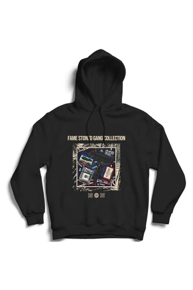 fame-stoned  Gangsta Baskılı Kapşonlu Sweatshirt ( Fame Stoned Gang Collection New Season Hoodie ) ürün görseli 1