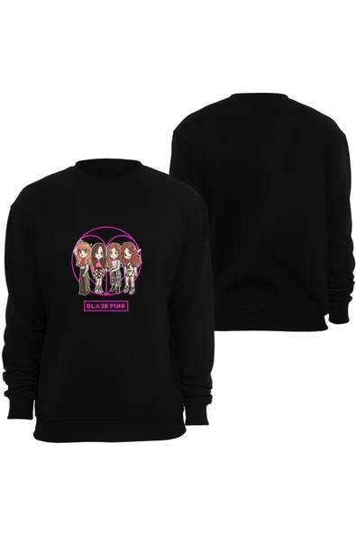 fame-stoned  Kpop Blackpink ( Black Pink )baskılı Bisiklet Yaka Sweatshirt ürün görseli