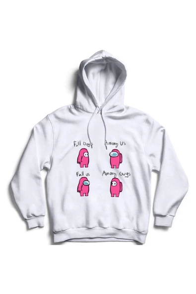 fame-stoned  Fall Guys Among Us Oyun Baskılı Kapüşonlu Tshirt ürün görseli