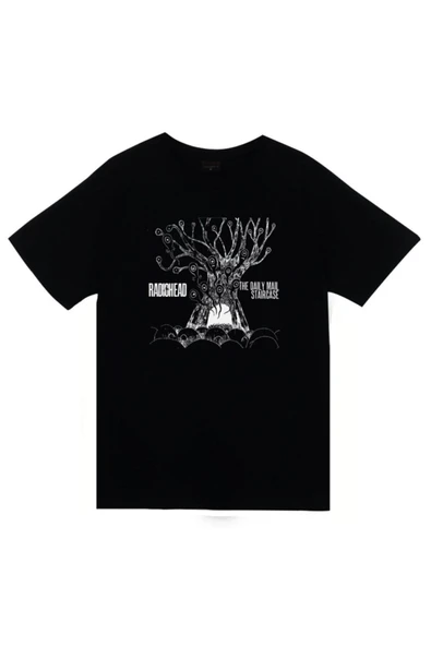 fame-stoned  Radiohead Baskılı Unisex %100 Pamuk Siyah T-shirt ürün görseli