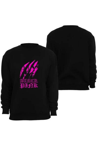 fame-stoned  Blackpink ( Kpop , Black Pink ) Baskılı Bisiklet Yaka Sweatshirt