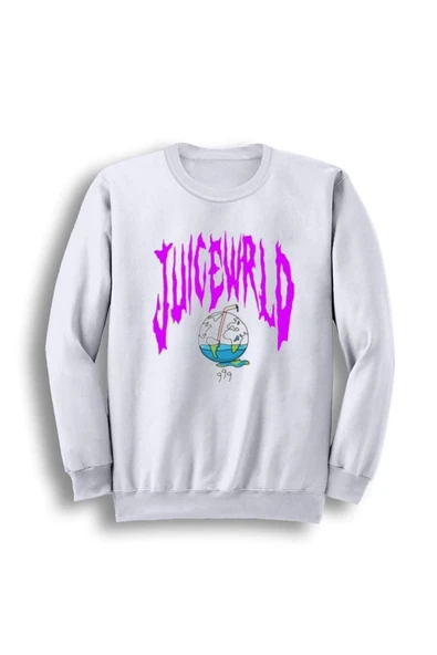 fame-stoned  Erkek Beyaz Baskılı Bisiklet Yaka Sweatshirt ürün görseli