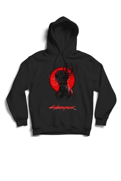 fame-stoned  Cyberpunk 2077 Baskılı Kapüşonlu Sweatshirt ürün görseli