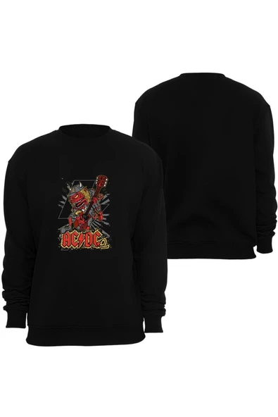 fame-stoned  Acdc Baskılı Unisex Bisiklet Yaka Sweatshirt ürün görseli