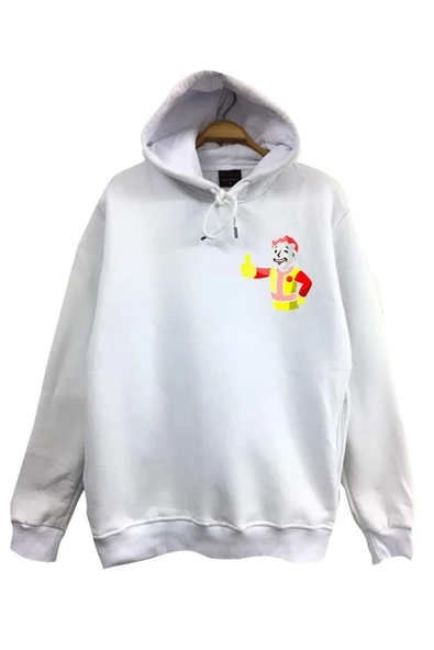 fame-stoned  Fall Guys Oyun Baskılı Kapüşonlu Sweatshirt