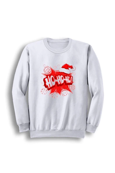 fame-stoned Yeni Yıl Hohoho Christmas Baskılı Bisiklet Yaka Sweatshirt ürün görseli