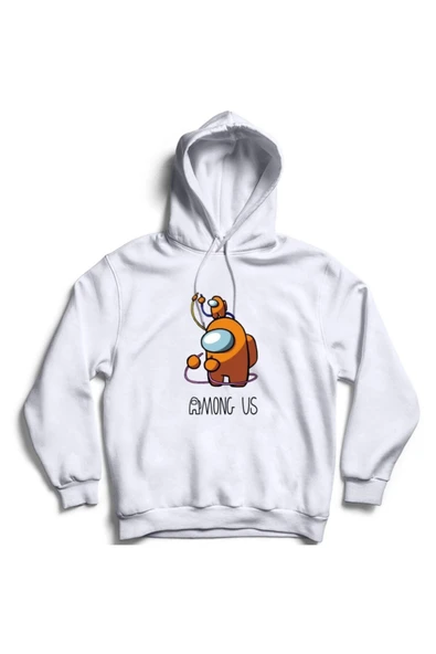 fame-stoned  Among Us Oyun Baskılı Kapüşonlu Sweatshirt ürün görseli 1