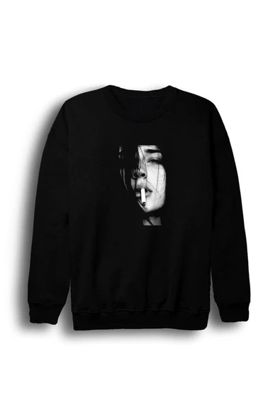 fame-stoned  Kadın Baskılı Bisiklet Yaka Sweatshirt ürün görseli