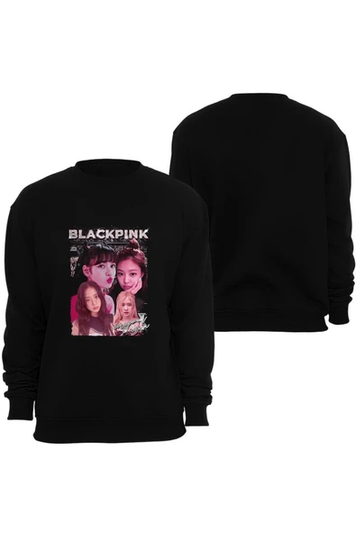 fame-stoned  Blackpink ( Kpop , Black Pink ) Baskılı Bisiklet Yaka Sweatshirt ürün görseli 1
