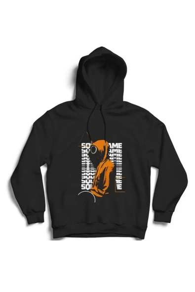 fame-stoned  Squid Game Dizi Baskılı Unisex Kapüşonlu %100 Pamuk Sweatshirt ürün görseli