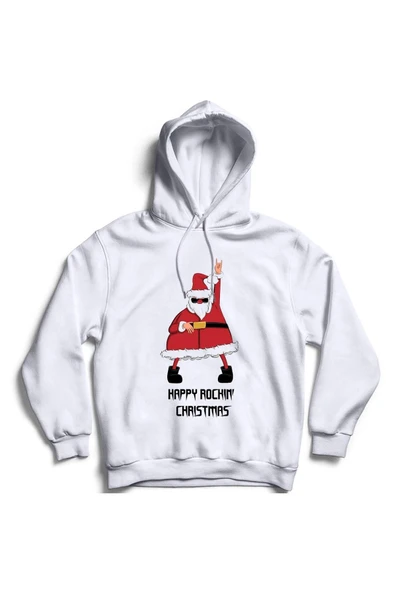 fame-stoned  Noel Baba Christmas Yeni Yıl Baskılı Kapüşonlu Sweatshirt ürün görseli