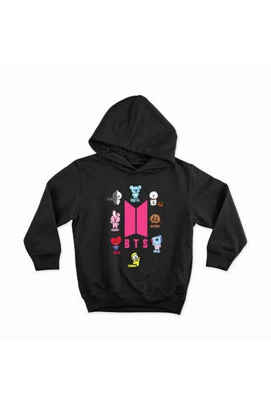 fame-stoned  Bts Bt21 Özel Tasarım Kapüşonlu Unisex Sweatshirt ürün görseli