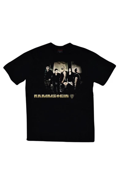fame-stoned  Rammstein Baskılı Unisex %100 Pamuk Siyah T-shirt ürün görseli