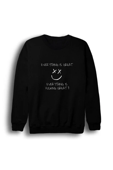 fame-stoned  Erkek Beyaz Baskılı Bisiklet Yaka Sweatshirt ürün görseli