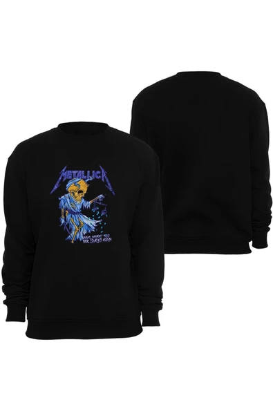 fame-stoned  Metallica Baskılı Unisex Bisiklet Yaka Sweatshirt ürün görseli