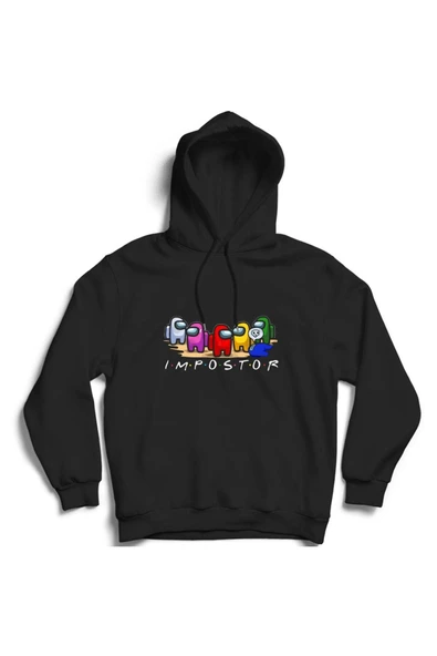 fame-stoned  Among Us Oyun Baskılı Kapüşonlu Sweatshirt