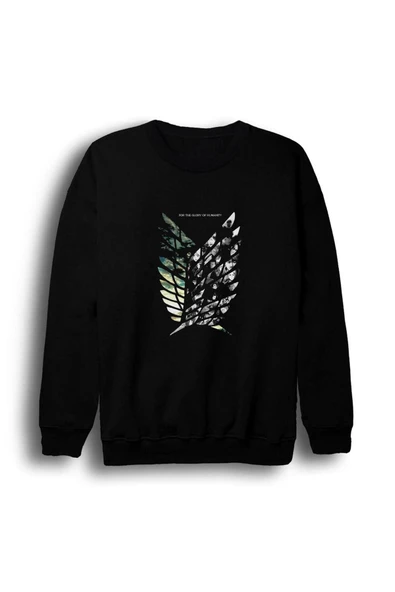 fame-stoned  Erkek Bisiklet Yaka Sweatshirt  Attack On Titan Anime Baskılı